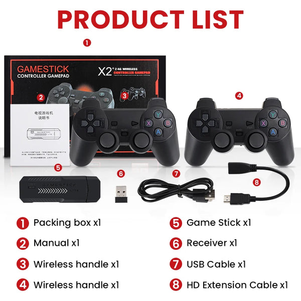 https://johnnywalkerelectronics.com › products › new-x2-plus-game-stick-4k-hd-video-game-console-2-4g-double-wireless-controller-game-stick-for-n64-psp-ps1-gba-1
