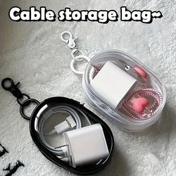 https://johnnywalkerelectronics.com › products › portable-mini-clear-zipper-storage-bag-space-saving-organizer-for-earphones-chargers-versatile-with-handy-keychain-loop